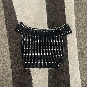ALEXANDER MQUEEN black top. Size 0. Tight fit. Cropped.